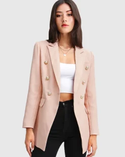 Outlet Belle & Bloom Princess Polina Textured Weave Blazer - Blush