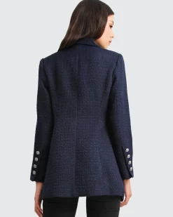 Clearance Belle & Bloom Princess Polina Textured Weave Blazer - Navy
