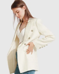Outlet Belle & Bloom Princess Polina Tweed Blazer - Cream