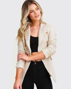 Discount Belle & Bloom Princess Polina Tweed Blazer - Beige Marle BeigeMarle