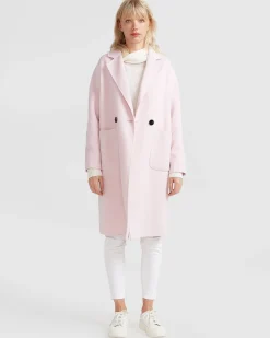 Outlet Belle & Bloom Publisher Double-Breasted Wool Blend Coat - Pale Pink BreastedWoolBlendCoat-PalePink