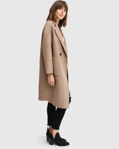 Best Belle & Bloom Publisher Double-Breasted Wool Blend Coat - Oat BreastedWoolBlendCoat-Oat