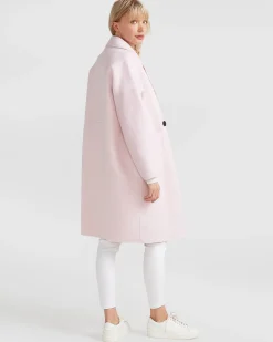 Outlet Belle & Bloom Publisher Double-Breasted Wool Blend Coat - Pale Pink BreastedWoolBlendCoat-PalePink