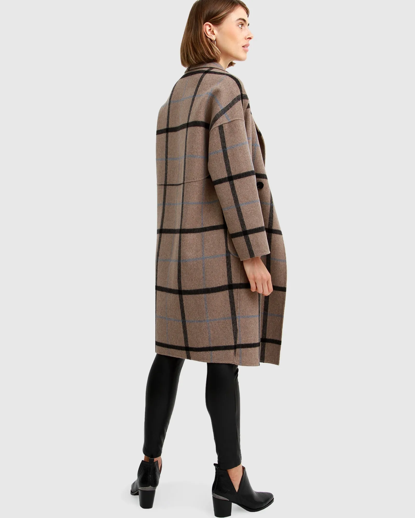 Fashion Belle & Bloom Publisher Double-Breasted Wool Blend Coat - Oat Plaid BreastedWoolBlendCoat-OatPlaid