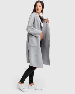 Sale Belle & Bloom Publisher Double-Breasted Wool Blend Coat - Grey Marle BreastedWoolBlendCoat-GreyMarle