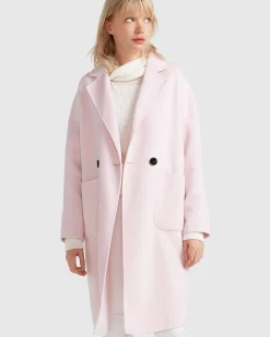 Outlet Belle & Bloom Publisher Double-Breasted Wool Blend Coat - Pale Pink BreastedWoolBlendCoat-PalePink