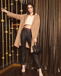 Best Belle & Bloom Publisher Double-Breasted Wool Blend Coat - Oat BreastedWoolBlendCoat-Oat