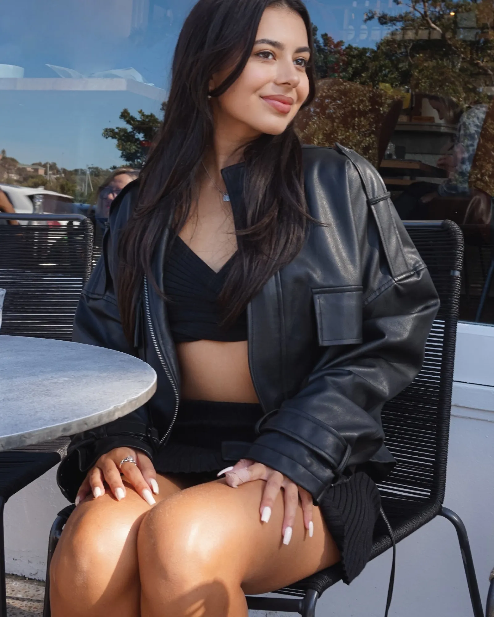 Hot Belle & Bloom Reload Draped Leather Look Jacket - Black
