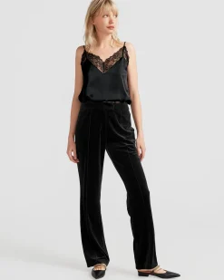 Online Belle & Bloom Reverie Velvet Pant - Black