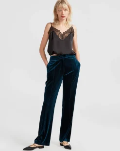 Fashion Belle & Bloom Reverie Velvet Pant - Dark Teal DarkTeal