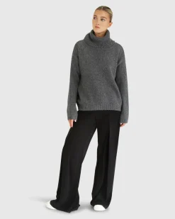 Best Belle & Bloom Right Here Waiting Open Back Knit - Charcoal