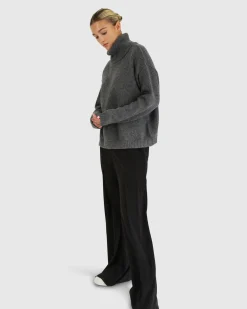 Best Belle & Bloom Right Here Waiting Open Back Knit - Charcoal