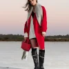 Outlet Belle & Bloom Rumour Has It Oversized Wool Blend Coat - Red