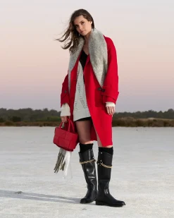 Outlet Belle & Bloom Rumour Has It Oversized Wool Blend Coat - Red