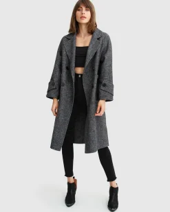 Hot Belle & Bloom Rumour Has It Oversized Wool Blend Coat - Charcoal