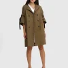 Fashion Belle & Bloom Russian Romance Oversized Trench Coat - Military