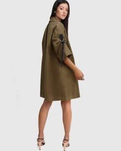 Fashion Belle & Bloom Russian Romance Oversized Trench Coat - Military
