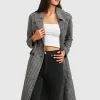 New Belle & Bloom Save My Love Wool Coat - Black & White Check Black&WhiteCheck