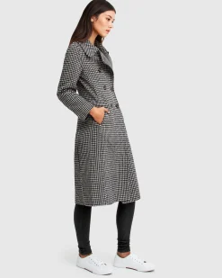 New Belle & Bloom Save My Love Wool Coat - Black & White Check Black&WhiteCheck