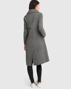 New Belle & Bloom Save My Love Wool Coat - Black & White Check Black&WhiteCheck