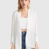 Clearance Belle & Bloom Sheer Genius Lightweight Blazer - White