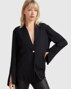 Discount Belle & Bloom Sheer Genius Lightweight Blazer - Black