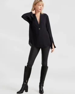 Discount Belle & Bloom Sheer Genius Lightweight Blazer - Black