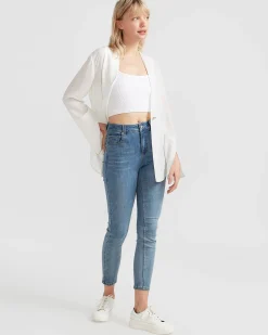 Clearance Belle & Bloom Sheer Genius Lightweight Blazer - White