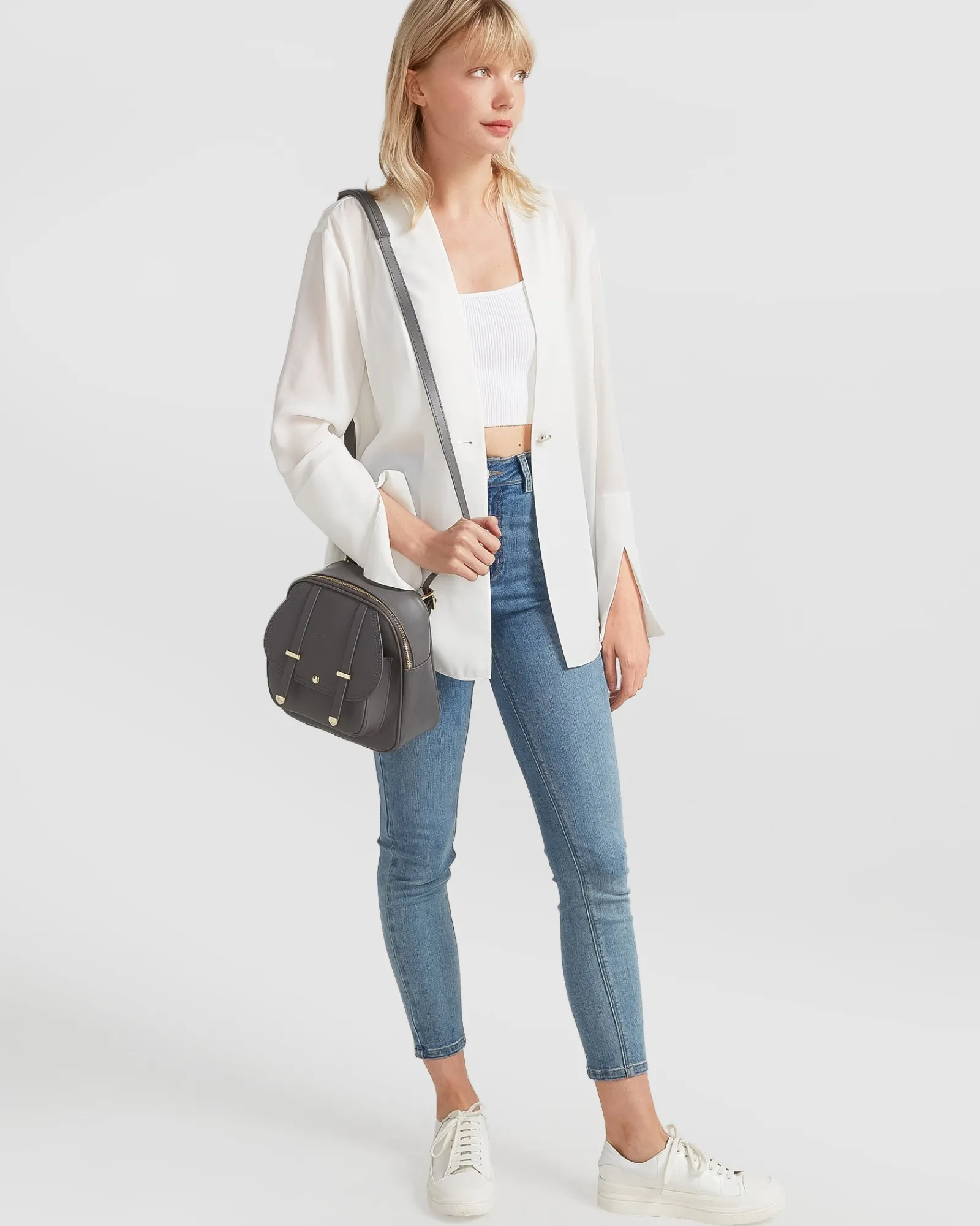 Clearance Belle & Bloom Sheer Genius Lightweight Blazer - White