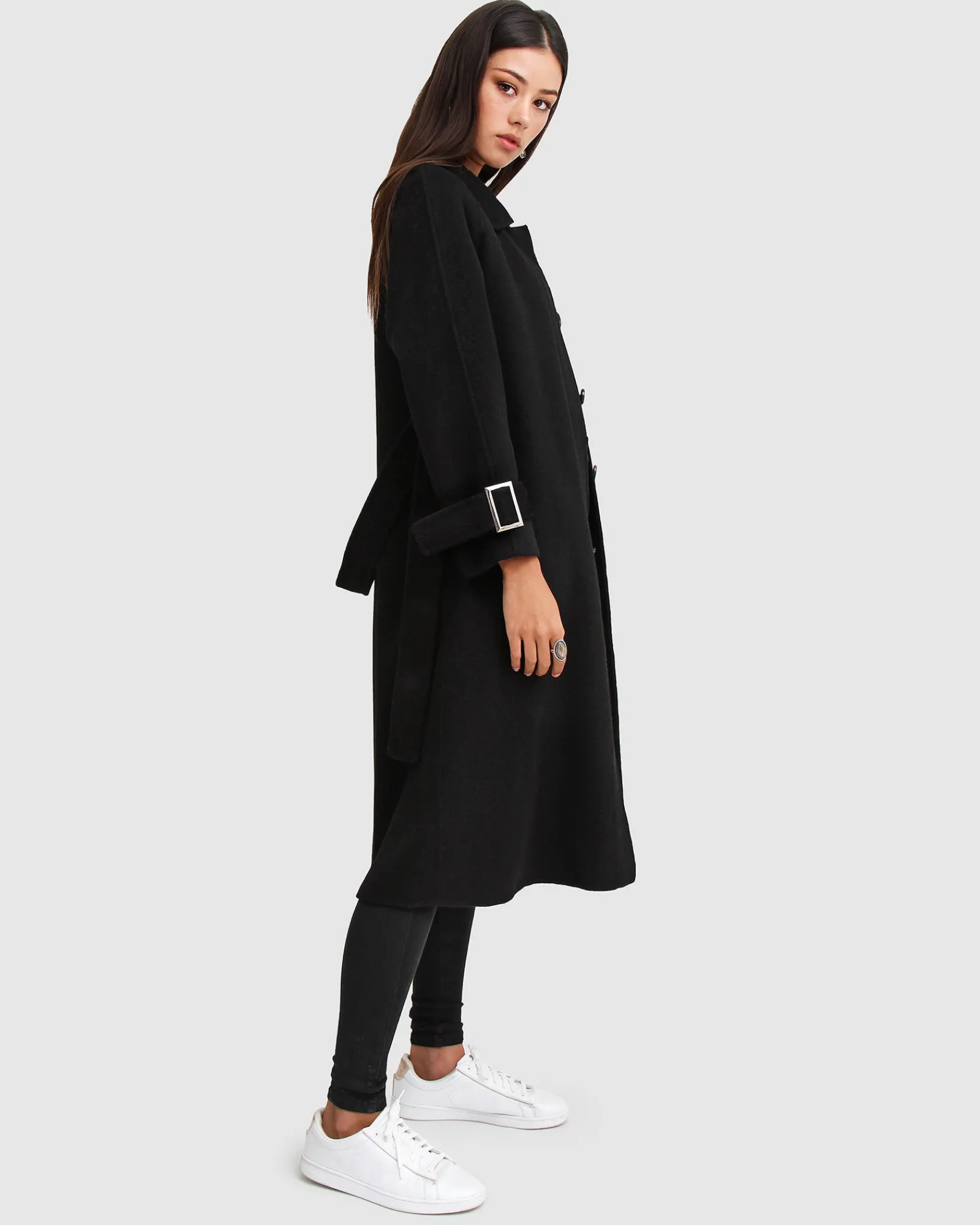 Clearance Belle & Bloom Shore To Shore Belted Wool Coat - Black