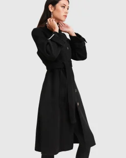Clearance Belle & Bloom Shore To Shore Belted Wool Coat - Black