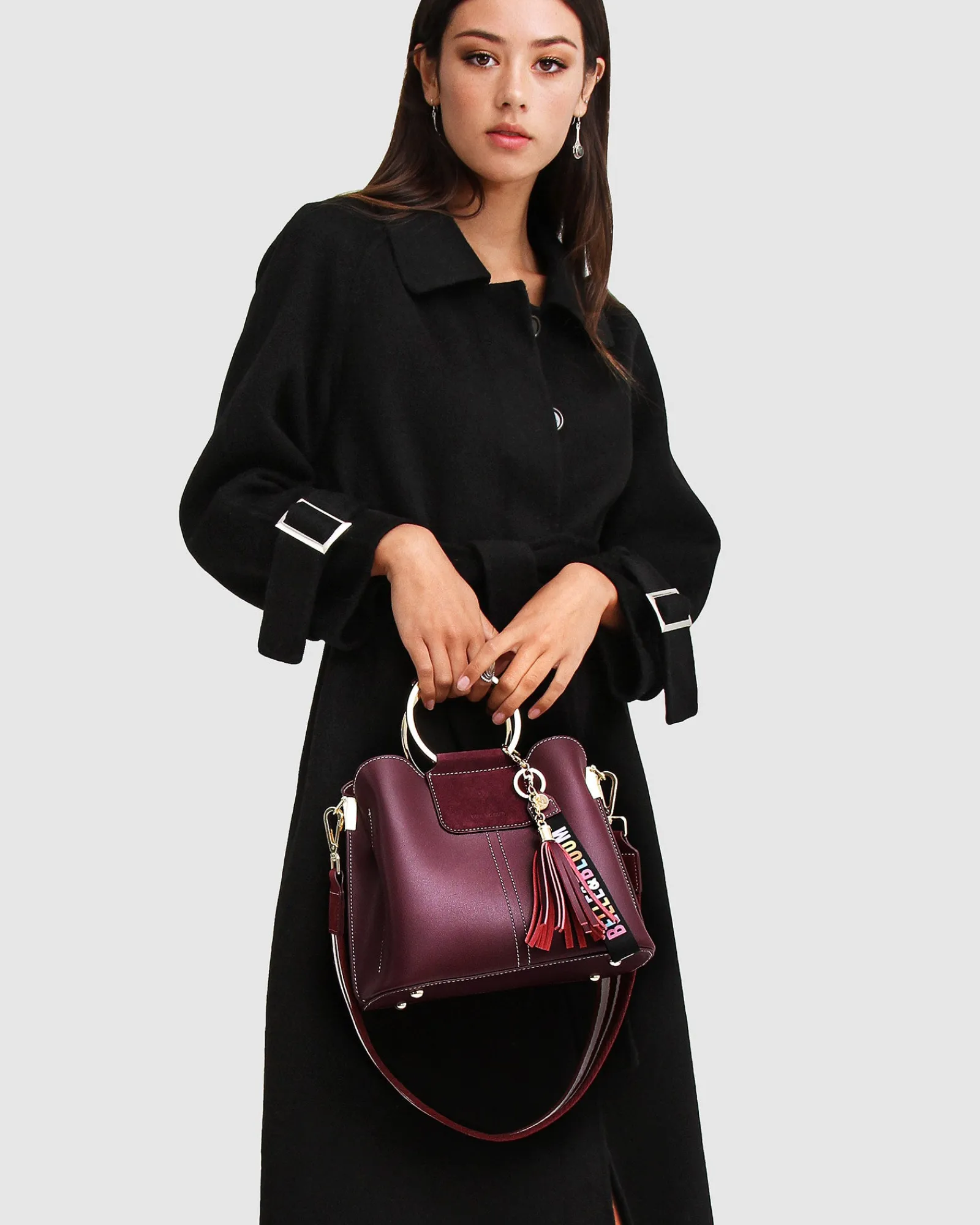 Clearance Belle & Bloom Shore To Shore Belted Wool Coat - Black