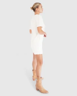 New Belle & Bloom Star Child Textured Mini Dress - Off-White