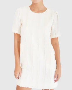 New Belle & Bloom Star Child Textured Mini Dress - Off-White
