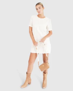 New Belle & Bloom Star Child Textured Mini Dress - Off-White