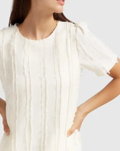 New Belle & Bloom Star Child Textured Mini Dress - Off-White