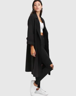 Online Belle & Bloom Stay Wild Oversized Wool Coat - Black