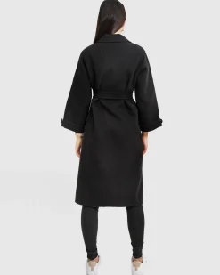 Online Belle & Bloom Stay Wild Oversized Wool Coat - Black