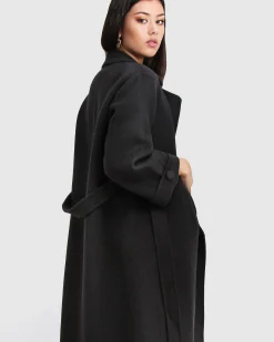Online Belle & Bloom Stay Wild Oversized Wool Coat - Black