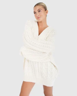 Hot Belle & Bloom Still The One Chunky Oversize Knit - Cream