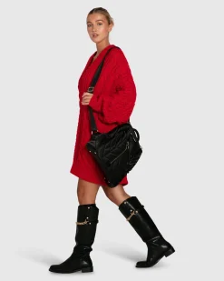 Online Belle & Bloom Still The One Chunky Oversize Knit - Red