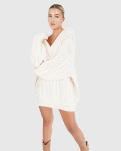 Hot Belle & Bloom Still The One Chunky Oversize Knit - Cream