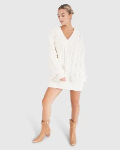 Hot Belle & Bloom Still The One Chunky Oversize Knit - Cream