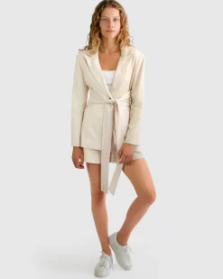 Best Belle & Bloom Synergy Wrap Blazer - Natural
