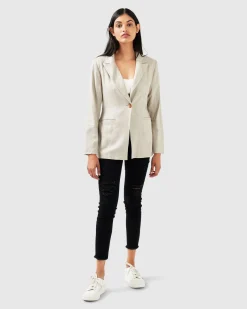 Sale Belle & Bloom Synergy Wrap Blazer - Warm Grey WarmGrey
