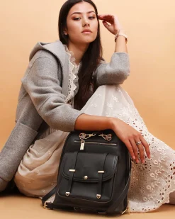 Sale Belle & Bloom 5th Ave Leather Backpack - Black