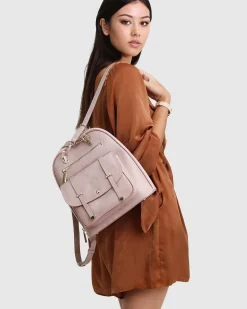Hot Belle & Bloom 5th Ave Leather Backpack - Dusty Pink DustyPink