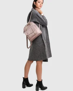 Hot Belle & Bloom 5th Ave Leather Backpack - Dusty Pink DustyPink