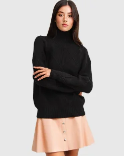Outlet Belle & Bloom The Academy Turtleneck Jumper - Black