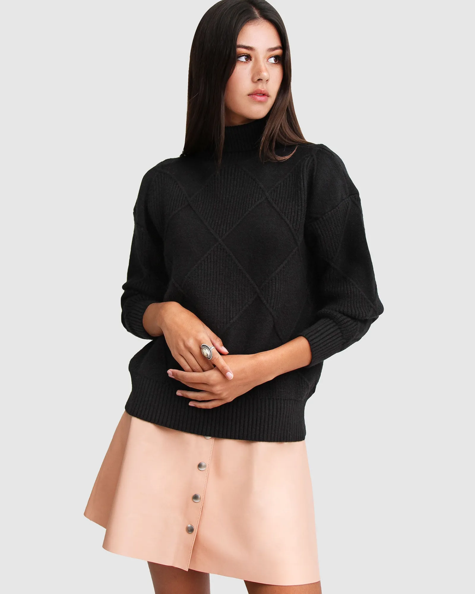 Outlet Belle & Bloom The Academy Turtleneck Jumper - Black